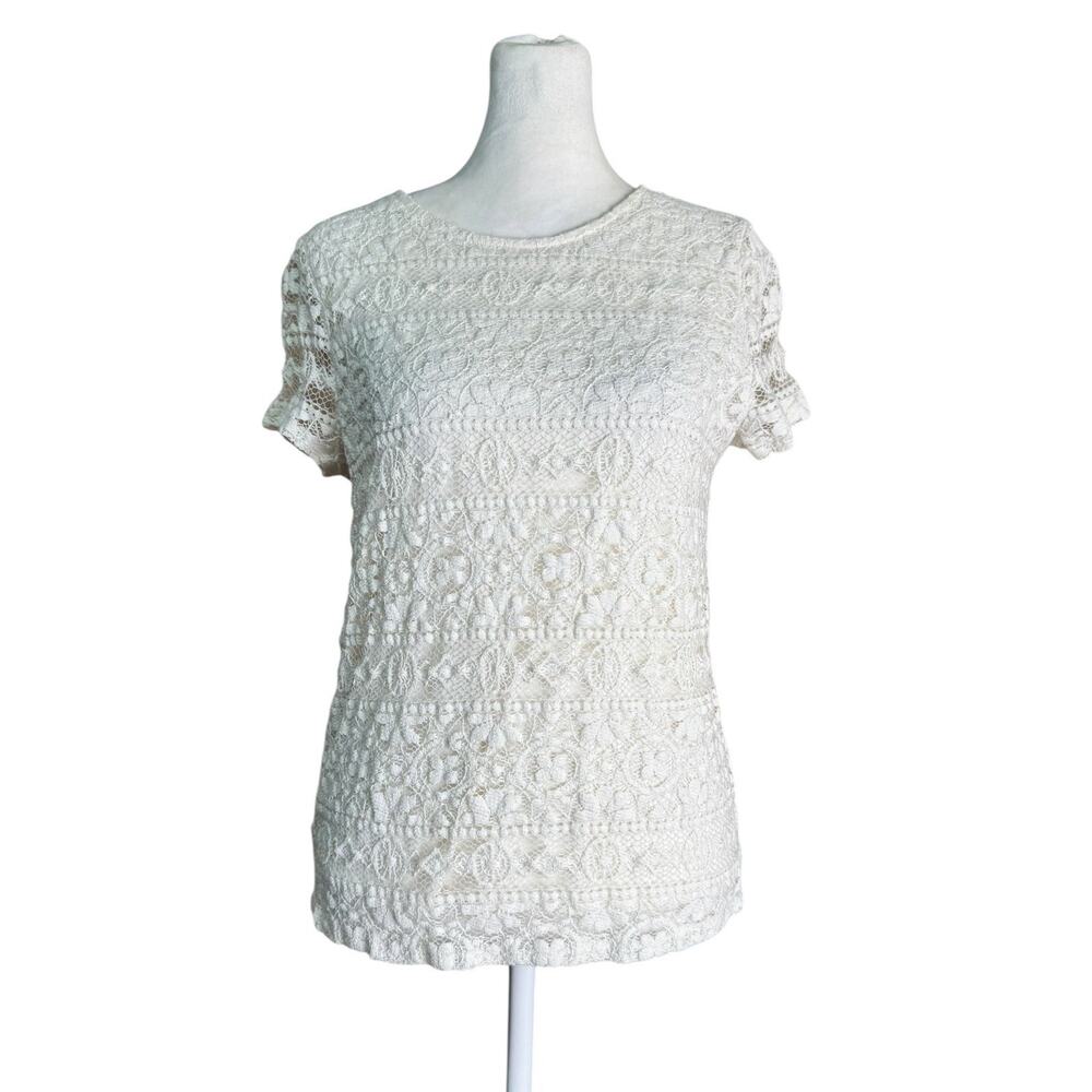 Forever 21 Sz S Lace Crochet Top Boho Cottagecore Coquette Feminine Fairy Grunge